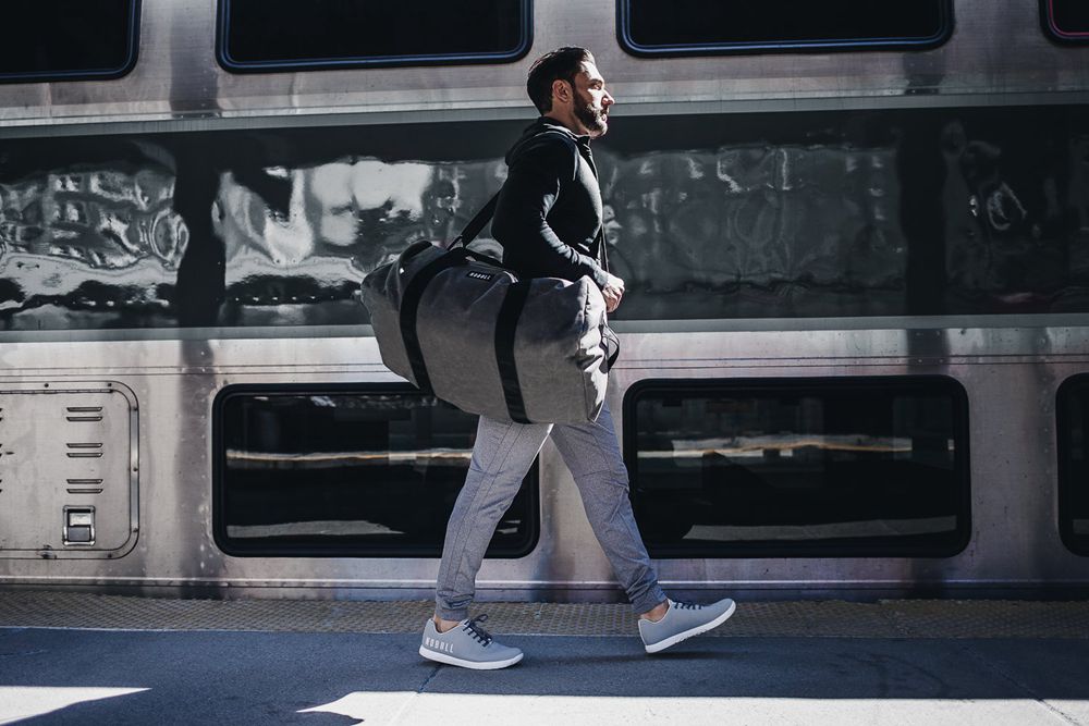 NOBULL Xl Waxed Canvas Traditional Duffle Backpacks - Grey - Ireland (9420ASLOI)